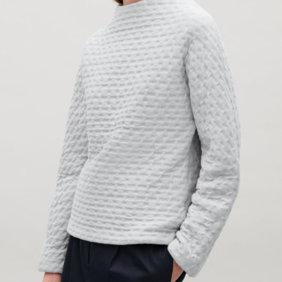 COS jacquard mock neck sweatshirt - Picture 9 of 9